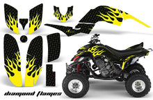 Load image into Gallery viewer, ATV Decal Graphics Kit Quad Sticker Wrap For Yamaha Raptor 660 2001-2005 DIAMOND FLAMES YELLOW BLACK-atv motorcycle utv parts accessories gear helmets jackets gloves pantsAll Terrain Depot