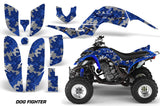 ATV Decal Graphics Kit Quad Sticker Wrap For Yamaha Raptor 660 2001-2005 DOG FIGHT BLUE