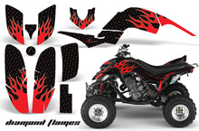 Load image into Gallery viewer, ATV Decal Graphics Kit Quad Sticker Wrap For Yamaha Raptor 660 2001-2005 DIAMOND FLAMES RED BLACK-atv motorcycle utv parts accessories gear helmets jackets gloves pantsAll Terrain Depot