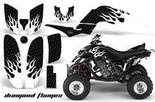 Load image into Gallery viewer, ATV Decal Graphics Kit Quad Sticker Wrap For Yamaha Raptor 660 2001-2005 DIAMOND FLAMES WHITE BLACK-atv motorcycle utv parts accessories gear helmets jackets gloves pantsAll Terrain Depot