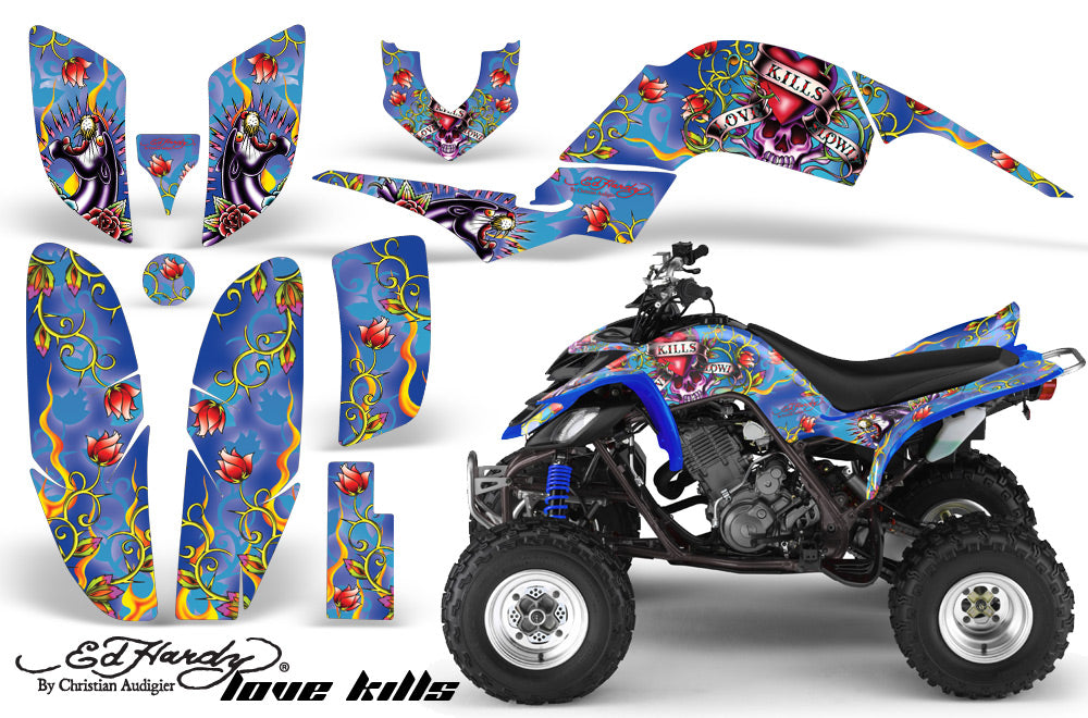 ATV Decal Graphics Kit Quad Sticker Wrap For Yamaha Raptor 660 2001-2005 EDHLK BLUE-atv motorcycle utv parts accessories gear helmets jackets gloves pantsAll Terrain Depot