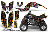ATV Decal Graphics Kit Quad Sticker Wrap For Yamaha Raptor 660 2001-2005 EDHLK BLACK