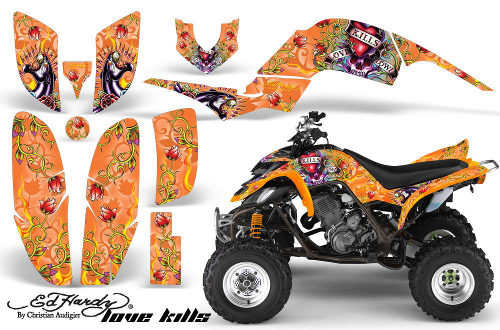 ATV Decal Graphics Kit Quad Sticker Wrap For Yamaha Raptor 660 2001-2005 EDHLK ORANGE-atv motorcycle utv parts accessories gear helmets jackets gloves pantsAll Terrain Depot