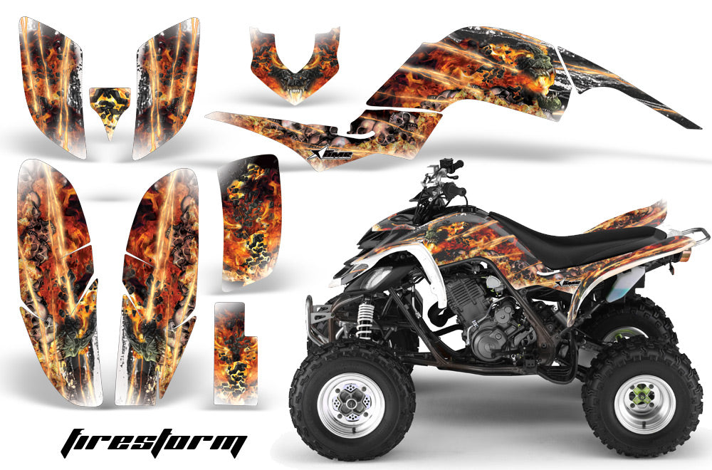 ATV Decal Graphics Kit Quad Sticker Wrap For Yamaha Raptor 660 2001-2005 FIRESTORM WHITE-atv motorcycle utv parts accessories gear helmets jackets gloves pantsAll Terrain Depot