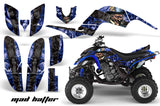 ATV Decal Graphics Kit Quad Sticker Wrap For Yamaha Raptor 660 2001-2005 HATTER BLACKED BLUE