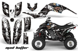 ATV Decal Graphics Kit Quad Sticker Wrap For Yamaha Raptor 660 2001-2005 HATTER WHITE BLACK