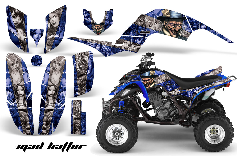 ATV Decal Graphics Kit Quad Sticker Wrap For Yamaha Raptor 660 2001-2005 HATTER SILVER BLUE-atv motorcycle utv parts accessories gear helmets jackets gloves pantsAll Terrain Depot