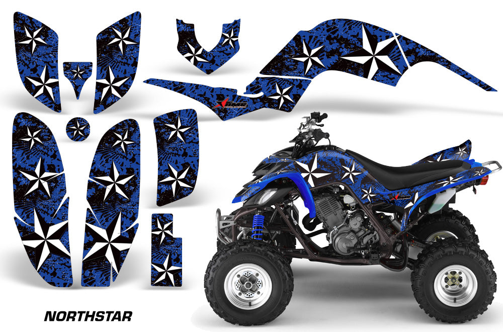 ATV Decal Graphics Kit Quad Sticker Wrap For Yamaha Raptor 660 2001-2005 NORTHSTAR WHITE BLUE-atv motorcycle utv parts accessories gear helmets jackets gloves pantsAll Terrain Depot