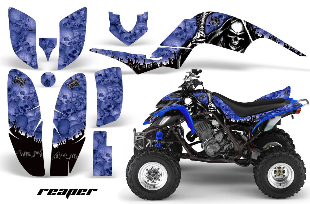 ATV Decal Graphics Kit Quad Sticker Wrap For Yamaha Raptor 660 2001-2005 REAPER BLUE-atv motorcycle utv parts accessories gear helmets jackets gloves pantsAll Terrain Depot