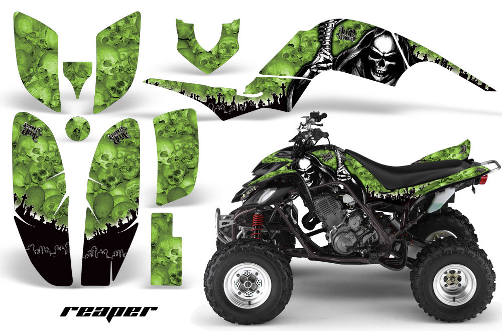 ATV Decal Graphics Kit Quad Sticker Wrap For Yamaha Raptor 660 2001-2005 REAPER GREEN-atv motorcycle utv parts accessories gear helmets jackets gloves pantsAll Terrain Depot