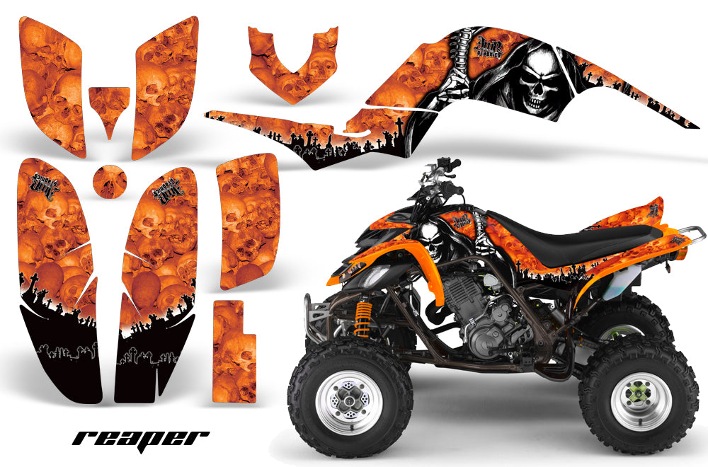 ATV Decal Graphics Kit Quad Sticker Wrap For Yamaha Raptor 660 2001-2005 REAPER ORANGE-atv motorcycle utv parts accessories gear helmets jackets gloves pantsAll Terrain Depot
