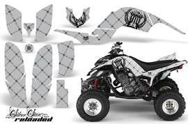 ATV Decal Graphics Kit Quad Sticker Wrap For Yamaha Raptor 660 2001-2005 RELOADED BLACK SILVER-atv motorcycle utv parts accessories gear helmets jackets gloves pantsAll Terrain Depot