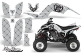 ATV Decal Graphics Kit Quad Sticker Wrap For Yamaha Raptor 660 2001-2005 RELOADED BLACK SILVER