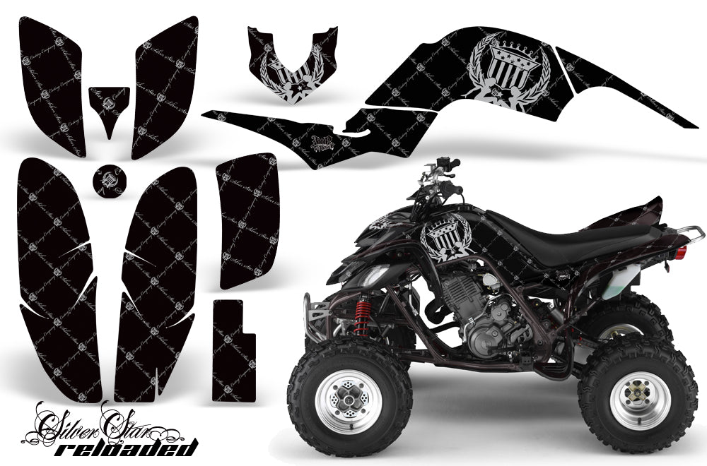 ATV Decal Graphics Kit Quad Sticker Wrap For Yamaha Raptor 660 2001-2005 RELOADED SILVER BLACK-atv motorcycle utv parts accessories gear helmets jackets gloves pantsAll Terrain Depot