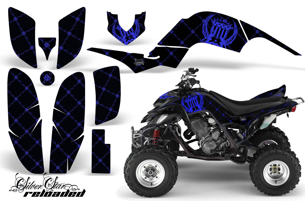 ATV Decal Graphics Kit Quad Sticker Wrap For Yamaha Raptor 660 2001-2005 RELOADED BLUE BLACK-atv motorcycle utv parts accessories gear helmets jackets gloves pantsAll Terrain Depot
