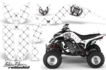 Load image into Gallery viewer, ATV Decal Graphics Kit Quad Sticker Wrap For Yamaha Raptor 660 2001-2005 RELOADED BLACK WHITE-atv motorcycle utv parts accessories gear helmets jackets gloves pantsAll Terrain Depot
