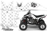 ATV Decal Graphics Kit Quad Sticker Wrap For Yamaha Raptor 660 2001-2005 RELOADED BLACK WHITE