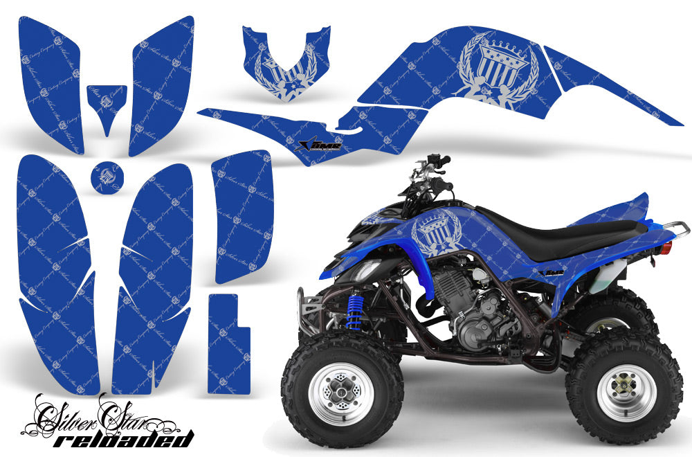 ATV Decal Graphics Kit Quad Sticker Wrap For Yamaha Raptor 660 2001-2005 RELOADED SILVER BLUE-atv motorcycle utv parts accessories gear helmets jackets gloves pantsAll Terrain Depot