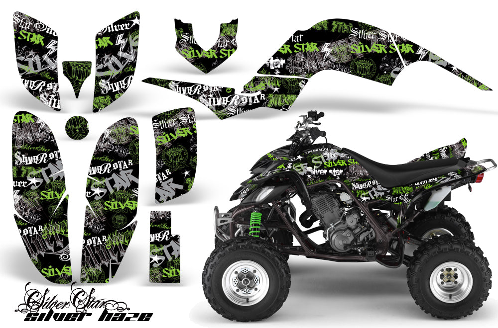 ATV Decal Graphics Kit Quad Sticker Wrap For Yamaha Raptor 660 2001-2005 SSSH GREEN BLACK-atv motorcycle utv parts accessories gear helmets jackets gloves pantsAll Terrain Depot