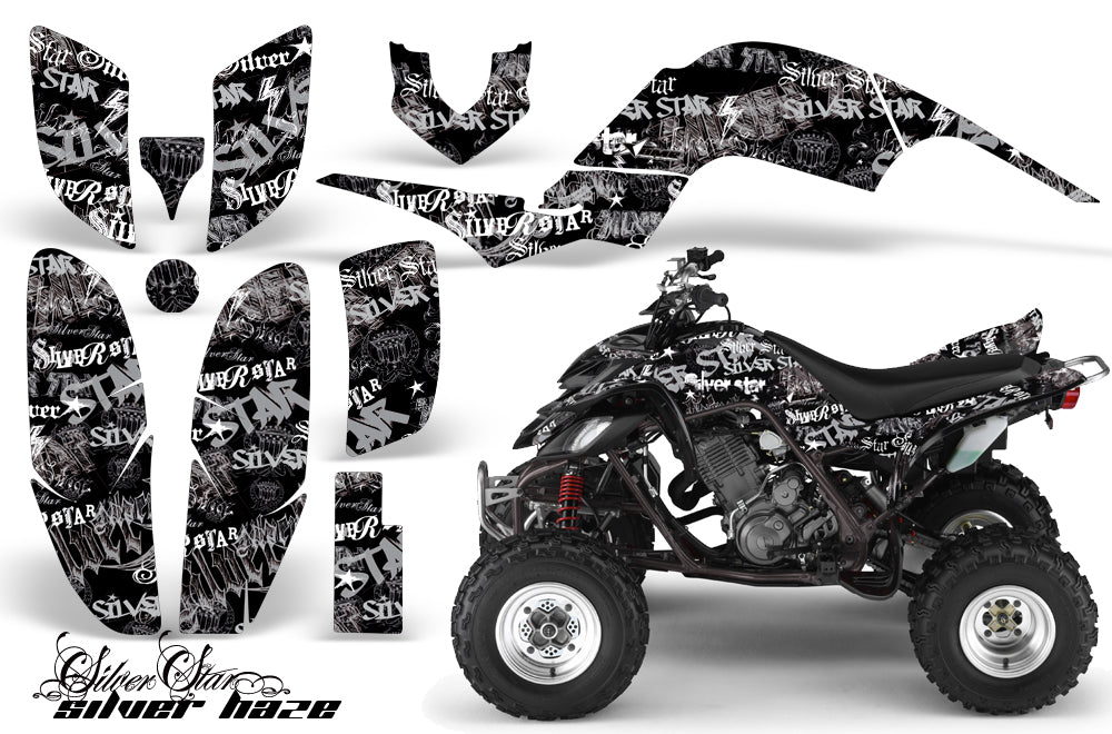 ATV Decal Graphics Kit Quad Sticker Wrap For Yamaha Raptor 660 2001-2005 SSSH SILVER BLACK-atv motorcycle utv parts accessories gear helmets jackets gloves pantsAll Terrain Depot