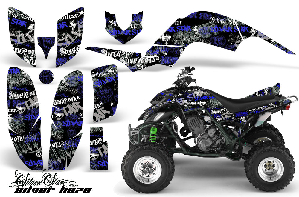 ATV Decal Graphics Kit Quad Sticker Wrap For Yamaha Raptor 660 2001-2005 SSSH BLUE BLACK-atv motorcycle utv parts accessories gear helmets jackets gloves pantsAll Terrain Depot