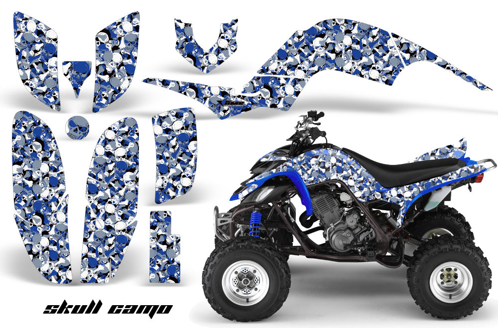 ATV Decal Graphics Kit Quad Sticker Wrap For Yamaha Raptor 660 2001-2005 SKULL CAMO BLUE-atv motorcycle utv parts accessories gear helmets jackets gloves pantsAll Terrain Depot