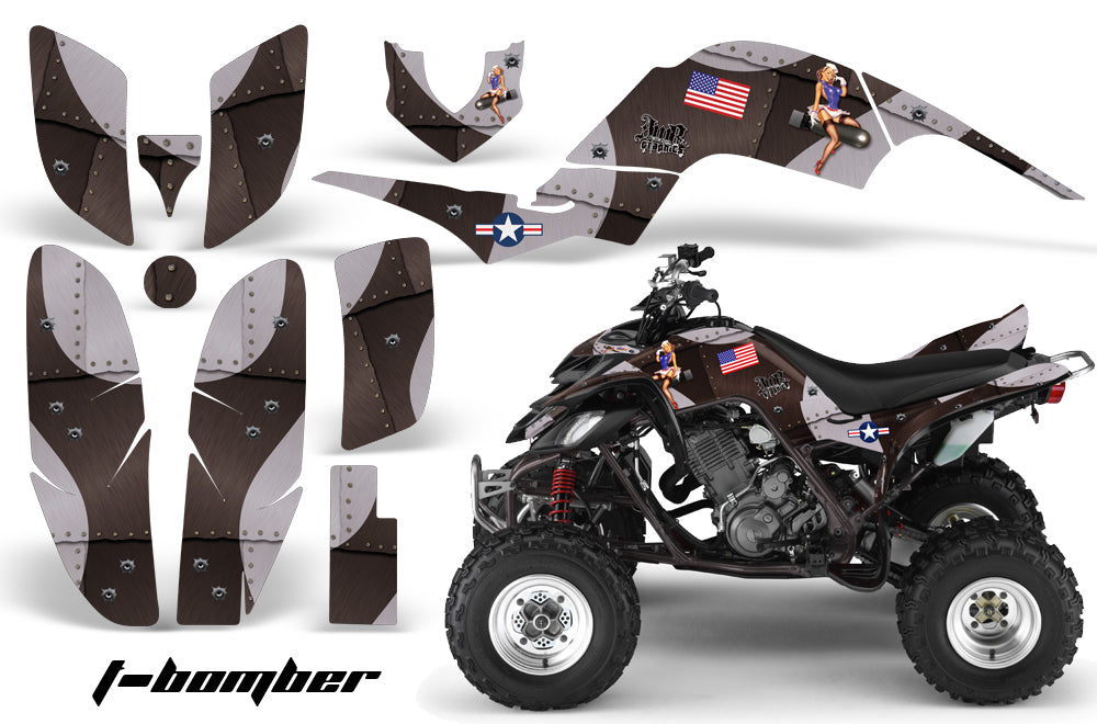 ATV Decal Graphics Kit Quad Sticker Wrap For Yamaha Raptor 660 2001-2005 TBOMBER BLACK-atv motorcycle utv parts accessories gear helmets jackets gloves pantsAll Terrain Depot