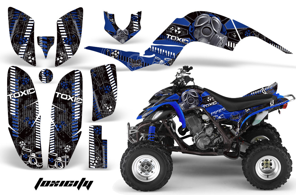 ATV Decal Graphics Kit Quad Sticker Wrap For Yamaha Raptor 660 2001-2005 TOXIC BLUE BLACK-atv motorcycle utv parts accessories gear helmets jackets gloves pantsAll Terrain Depot