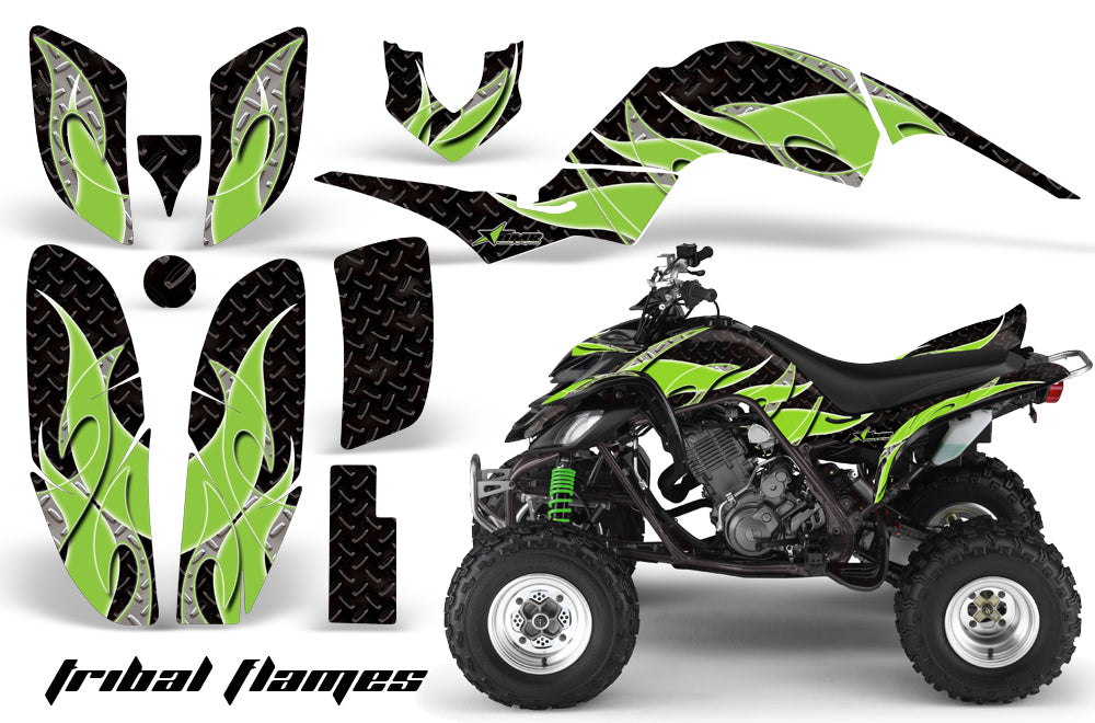 ATV Decal Graphics Kit Quad Sticker Wrap For Yamaha Raptor 660 2001-2005 TRIBAL GREEN BLACK-atv motorcycle utv parts accessories gear helmets jackets gloves pantsAll Terrain Depot