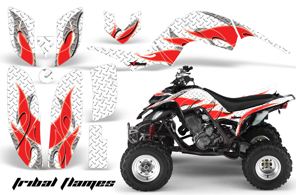 ATV Decal Graphics Kit Quad Sticker Wrap For Yamaha Raptor 660 2001-2005 TRIBAL RED WHITE-atv motorcycle utv parts accessories gear helmets jackets gloves pantsAll Terrain Depot