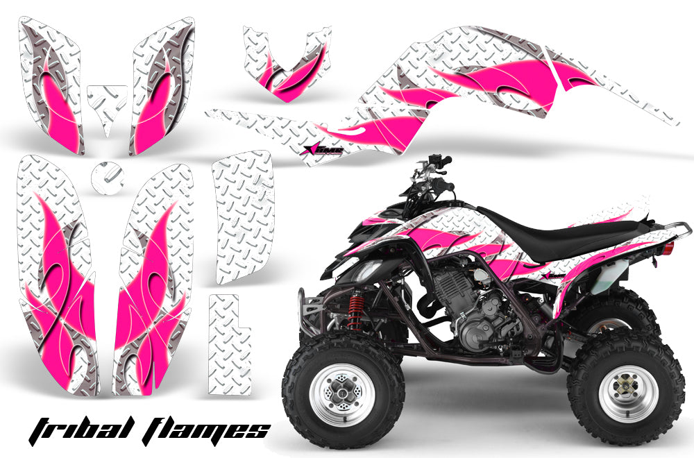 ATV Decal Graphics Kit Quad Sticker Wrap For Yamaha Raptor 660 2001-2005 TRIBAL PINK WHITE-atv motorcycle utv parts accessories gear helmets jackets gloves pantsAll Terrain Depot