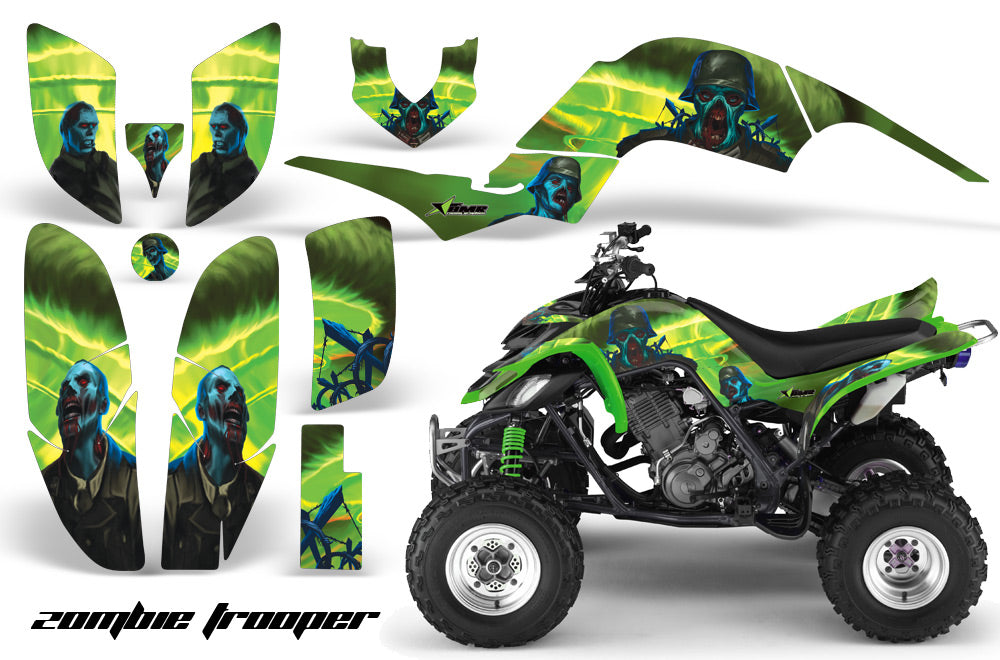 ATV Decal Graphics Kit Quad Sticker Wrap For Yamaha Raptor 660 2001-2005 ZOMBIE GREEN-atv motorcycle utv parts accessories gear helmets jackets gloves pantsAll Terrain Depot