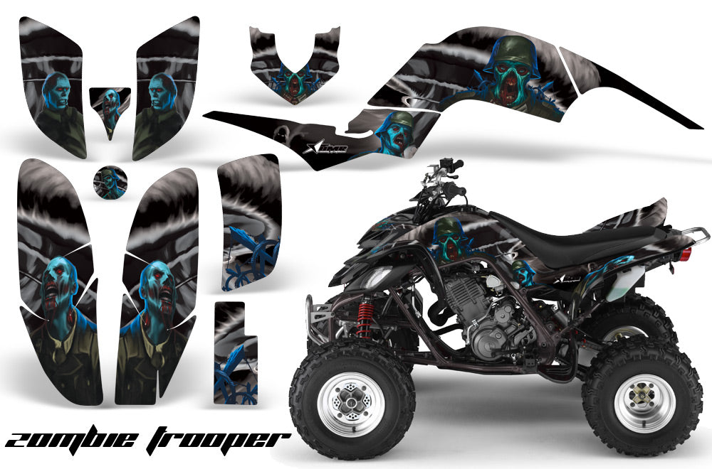 ATV Decal Graphics Kit Quad Sticker Wrap For Yamaha Raptor 660 2001-2005 ZOMBIE BLACK-atv motorcycle utv parts accessories gear helmets jackets gloves pantsAll Terrain Depot
