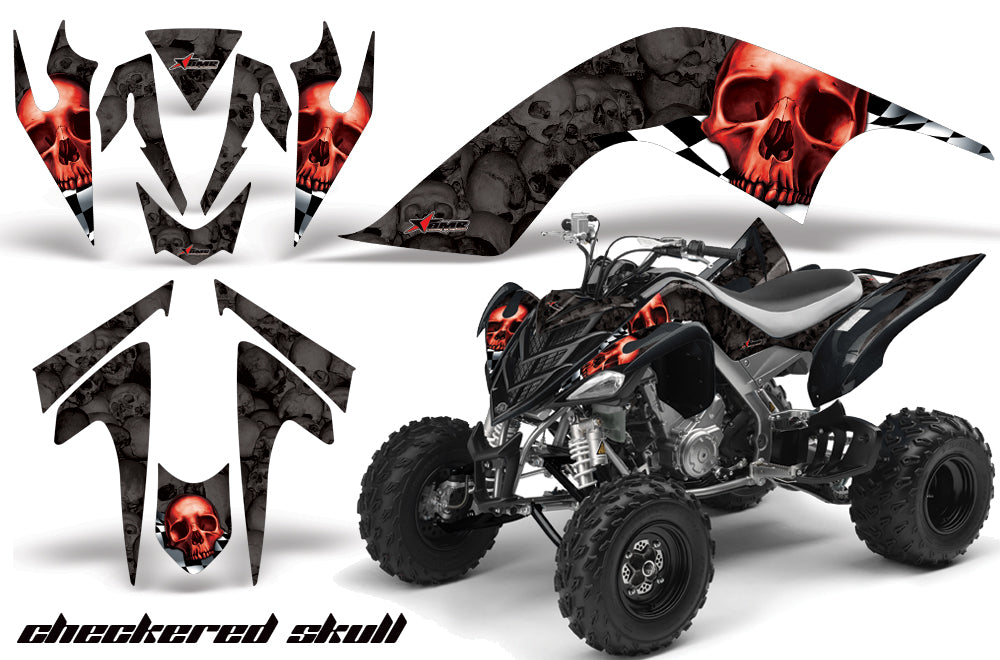 ATV Graphics Kit Quad Decal Sticker Wrap For Yamaha Raptor 700 2006-2012 CHECKERED RED BLACK-atv motorcycle utv parts accessories gear helmets jackets gloves pantsAll Terrain Depot