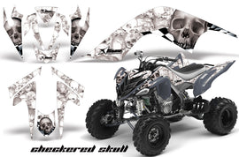 ATV Graphics Kit Quad Decal Sticker Wrap For Yamaha Raptor 700 2006-2012 CHECKERED SILVER WHITE-atv motorcycle utv parts accessories gear helmets jackets gloves pantsAll Terrain Depot