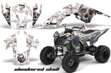 ATV Graphics Kit Quad Decal Sticker Wrap For Yamaha Raptor 700 2006-2012 CHECKERED SILVER WHITE