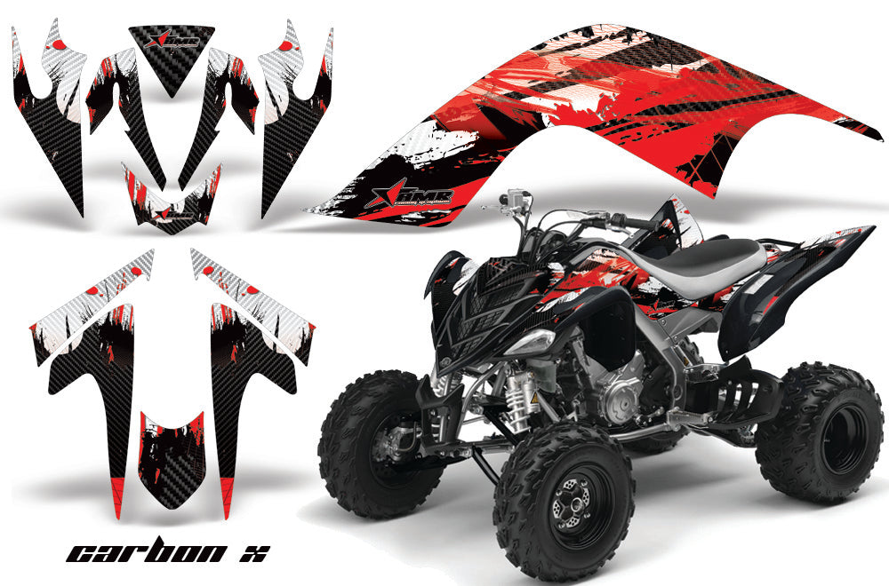 ATV Graphics Kit Quad Decal Sticker Wrap For Yamaha Raptor 700 2006-2012 CARBONX RED-atv motorcycle utv parts accessories gear helmets jackets gloves pantsAll Terrain Depot