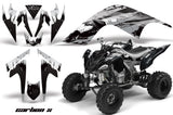 ATV Graphics Kit Quad Decal Sticker Wrap For Yamaha Raptor 700 2006-2012 CARBONX SILVER