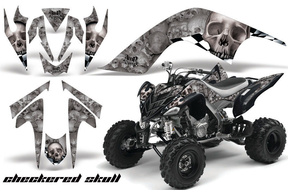 ATV Graphics Kit Quad Decal Sticker Wrap For Yamaha Raptor 700 2006-2012 CHECKERED SILVER-atv motorcycle utv parts accessories gear helmets jackets gloves pantsAll Terrain Depot