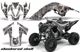 ATV Graphics Kit Quad Decal Sticker Wrap For Yamaha Raptor 700 2006-2012 CHECKERED SILVER-atv motorcycle utv parts accessories gear helmets jackets gloves pantsAll Terrain Depot