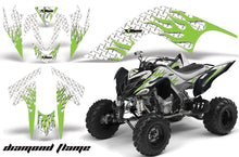Load image into Gallery viewer, ATV Graphics Kit Quad Decal Sticker Wrap For Yamaha Raptor 700 2006-2012 DIAMOND FLAMES GREEN WHITE-atv motorcycle utv parts accessories gear helmets jackets gloves pantsAll Terrain Depot