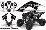 ATV Graphics Kit Quad Decal Sticker Wrap For Yamaha Raptor 700 2006-2012 DIAMOND FLAMES SILVER BLACK