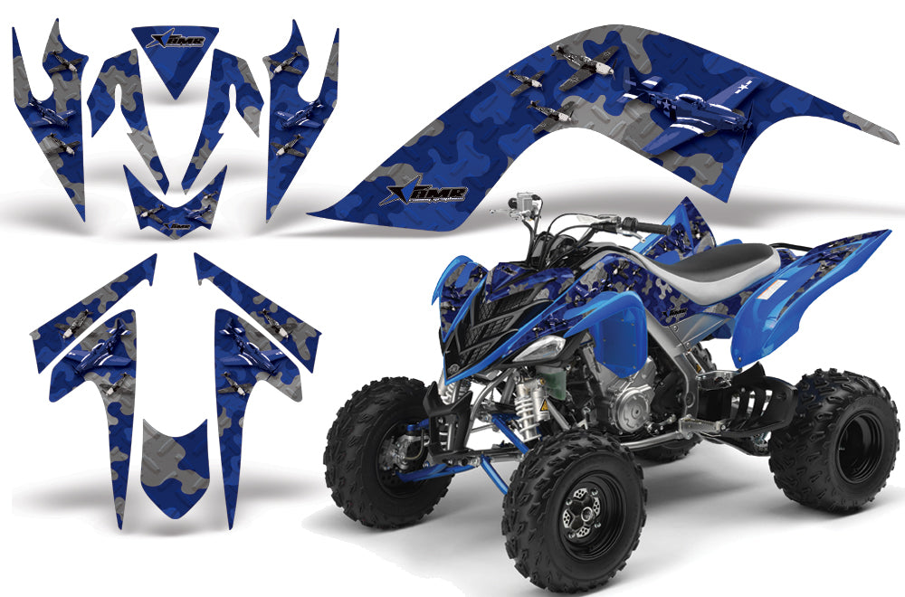 ATV Graphics Kit Quad Decal Sticker Wrap For Yamaha Raptor 700 2006-2012 DOG FIGHT BLUE-atv motorcycle utv parts accessories gear helmets jackets gloves pantsAll Terrain Depot