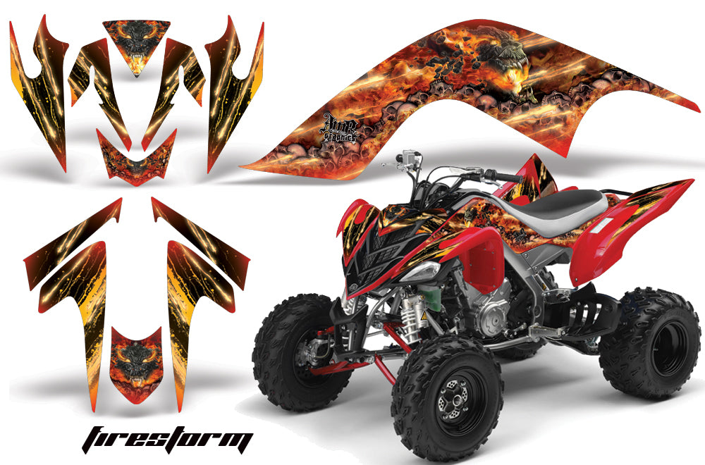 ATV Graphics Kit Quad Decal Sticker Wrap For Yamaha Raptor 700 2006-2012 FIRESTORM RED-atv motorcycle utv parts accessories gear helmets jackets gloves pantsAll Terrain Depot