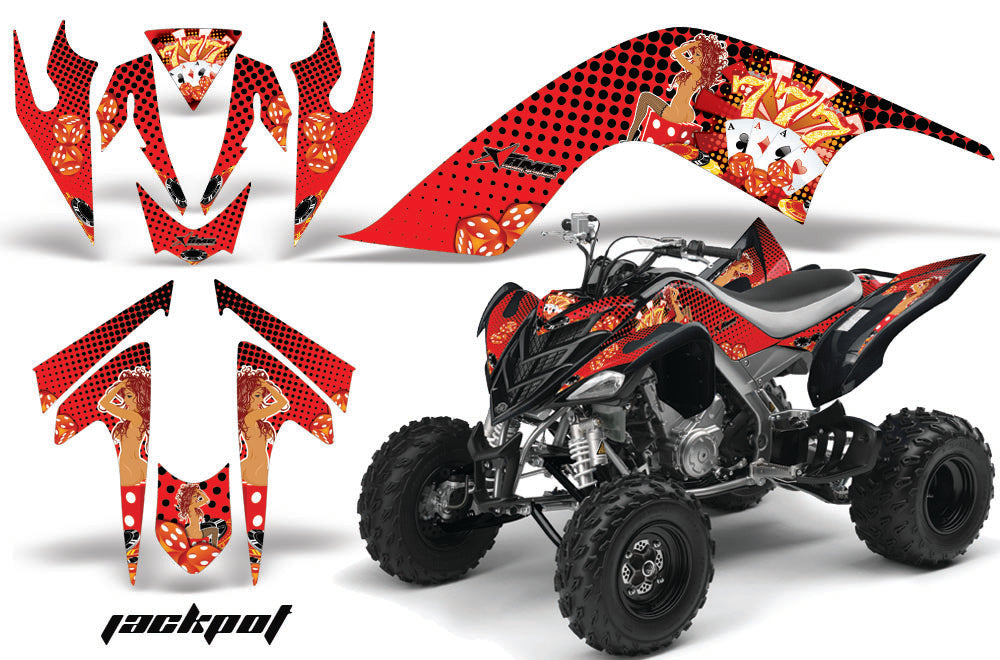ATV Graphics Kit Quad Decal Sticker Wrap For Yamaha Raptor 700 2006-2012 JACKPOT RED-atv motorcycle utv parts accessories gear helmets jackets gloves pantsAll Terrain Depot
