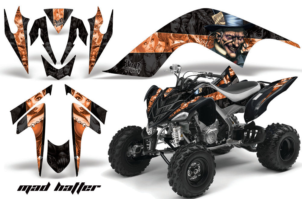 ATV Graphics Kit Quad Decal Sticker Wrap For Yamaha Raptor 700 2006-2012 HATTER ORANGE BLACK-atv motorcycle utv parts accessories gear helmets jackets gloves pantsAll Terrain Depot