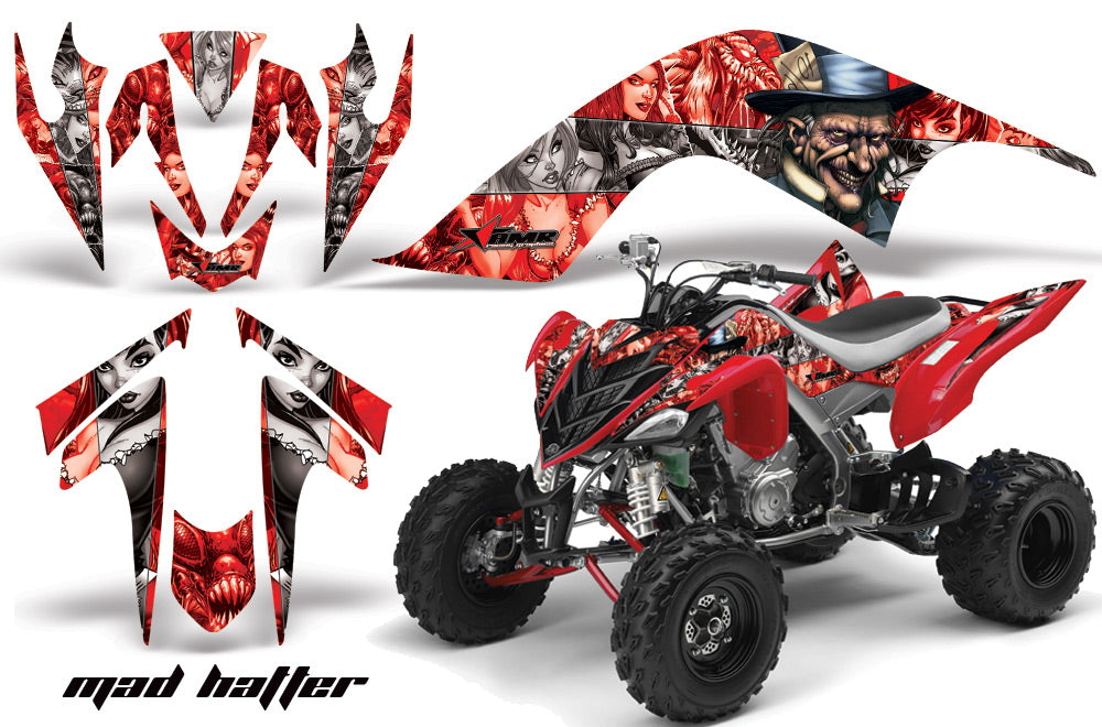 ATV Graphics Kit Quad Decal Sticker Wrap For Yamaha Raptor 700 2006-2012 HATTER SILVER RED-atv motorcycle utv parts accessories gear helmets jackets gloves pantsAll Terrain Depot