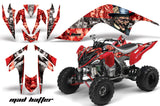 ATV Graphics Kit Quad Decal Sticker Wrap For Yamaha Raptor 700 2006-2012 HATTER SILVER RED