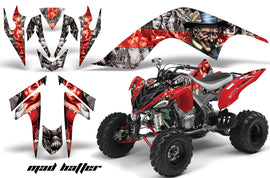 ATV Graphics Kit Quad Decal Sticker Wrap For Yamaha Raptor 700 2006-2012 HATTER RED SILVER-atv motorcycle utv parts accessories gear helmets jackets gloves pantsAll Terrain Depot