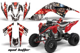 ATV Graphics Kit Quad Decal Sticker Wrap For Yamaha Raptor 700 2006-2012 HATTER RED SILVER